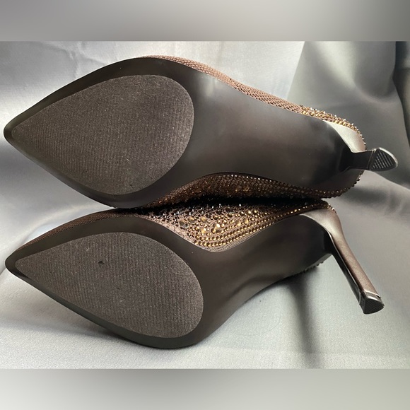 Steve Madden | Majesty Brown Embellished High Heel Booties Size 9 - Picture 9 of 12